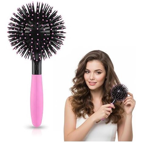 Ball brush, styling, curly smooth hair, rotating blow-dry brush (1/5)