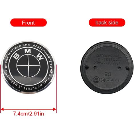 (1 pièce 74 mm, Thunder All Black) - Cache-moyeu de roue de voiture, autocollant pour centre de volant, logo BMW M, logo capot et coffre, compatible avec BMW X6 G01 E84 X1 X2 X3 (1/5)