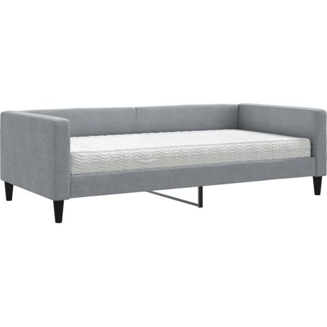 Maison Exclusive - Divano Letto con Materasso Grigio Chiaro 100x200 cm in Tessuto (1/5)