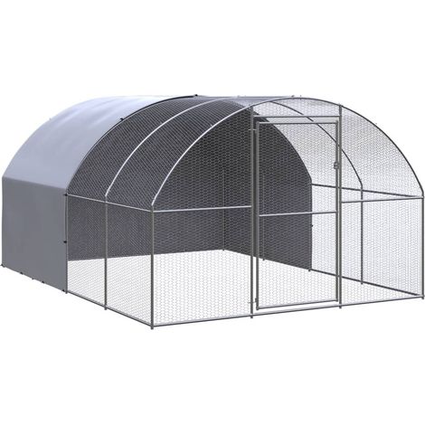 Outdoor-Hühnerstall 3x4x2 m Verzinkter Stahl