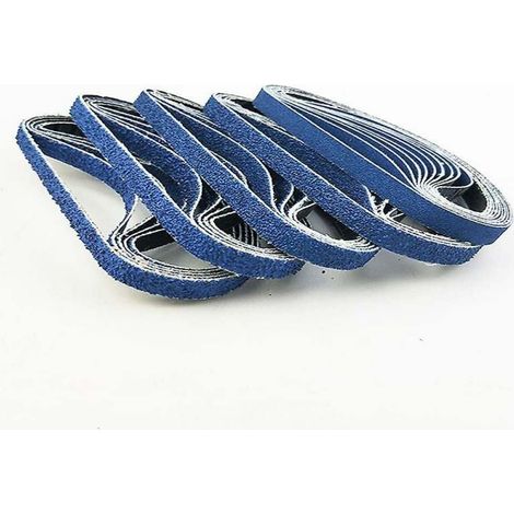 Bandes abrasives en corindon zirconium, 13 x 457 mm, chaque grain 4 x 40/60/80/120 - Paquet de 16 bandes abrasives (1/5)