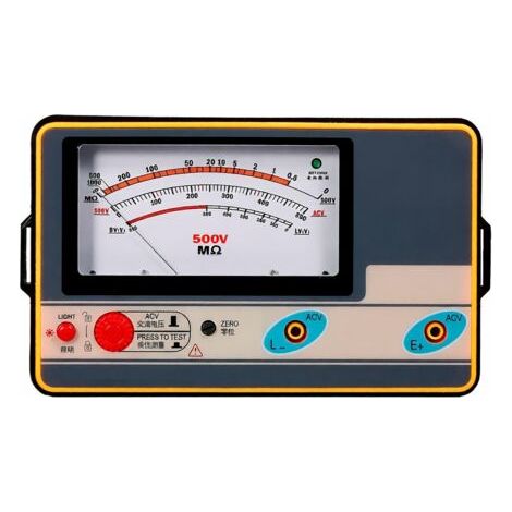 Mégohmmètre numérique portable haute précision, mesure 0-1000 MΩ sous 500V, écran LCD, pour tests isolation électrique (1/5)