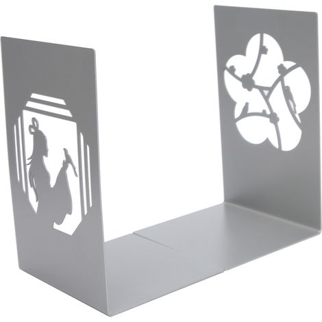 Serre-livres en métal antidérapant style ancien, séparateur de livres pour étagère de bureau, fournitures de loisirs créatifs (Fleurs épanouies, message d'amour triste) (1/5)