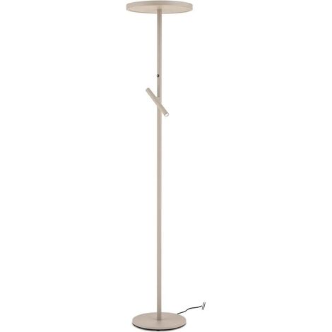 [NEUWERTIG] B-Ware Teide Stehleuchte Leselampe Led Dimmer Beige Aluminium Stahl Metall