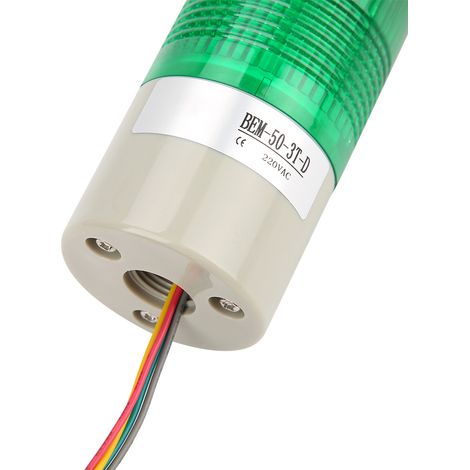 BEM-50-3T-D Lampe d'alarme tricolore avec voyant d'avertissement multicouche à DEL, DEL allumée en permanence, 220 V CA (1/5)