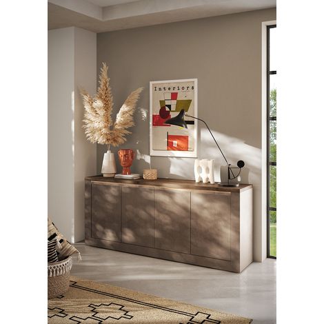 Buffet/bahut moderne 4 portes bronze/mercure Isia (1/3)