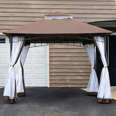 Tonnelle de jardin marrone Bianco 295 x 295 x 270 cm (1/5)
