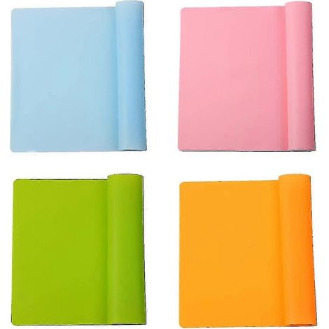 Lot de 4 sets de table réutilisables en silicone antidérapants pour enfants, isolation thermique, cuisson (1/5)