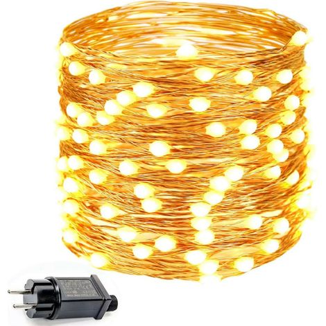 Guirlande Lumineuse - 20 M 200 LED Fil de Cuivre - Éclairage Décoratif Intérieur Extérieur - Pour Fêtes Mariages Noël - Blanc Chaud (1/5)