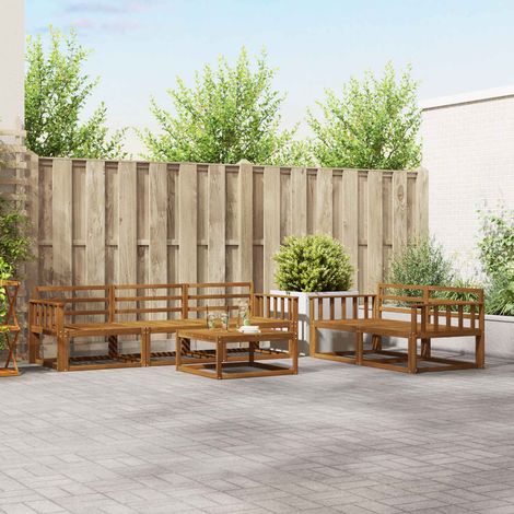 vidaXL Outdoor-Sofagarnitur 6 pcs Natur Massivholz Akazie (1/5)