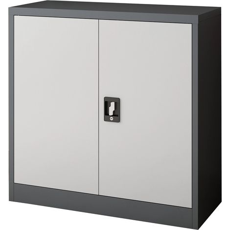 Mueble de oficina Taquilla de oficina mueble de almacenamiento para salón oficina dormitorio taller acero lacado 90 x 40 x 90 cm gris oscuro y gris claro 030006323