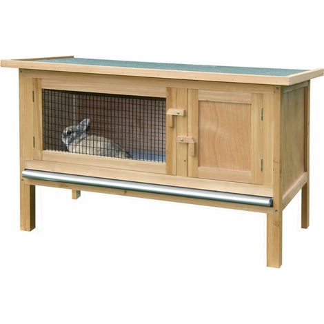 Clapier pour rongeurs en bois traité 100x45x62 cm – Toit articulé en bitume – Salle de détente et cuve galvanisée (1/5)