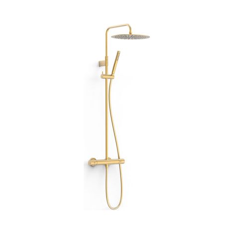 Ensemble de robinet thermostatique mural à 2 voies pour douche Or Mat 24K - TRES 19039302OM