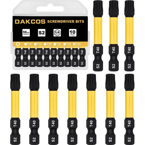 T40 Bit long, embout Torx T40, embouts vissage à choc pour tournevis (1/4)