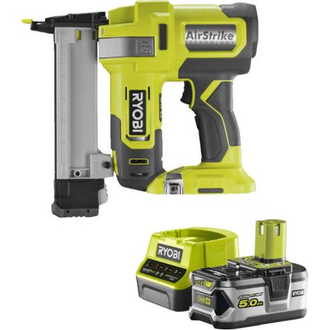 Pack RYOBI Agrafeuse à air comprimé 18V One+ R18GS18-0 - 1 Batterie 5.0Ah - 1 Chargeur rapide RC18120-150