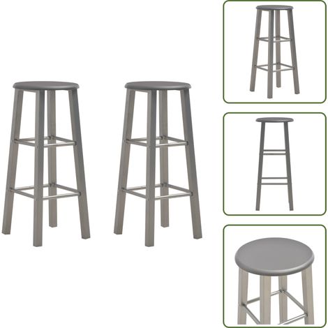 The Living Store Taburetes de cocina 2 unidades MDF gris antracita - Taburete de bar
