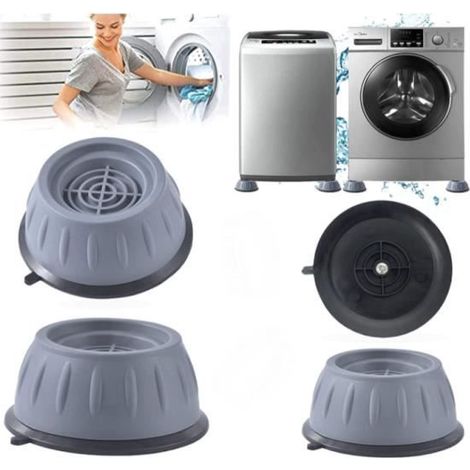 4 Pièces Tapis Anti Vibration Machine a Laver,Kit Tapis Machine à Laver Anti Vibration Universel,Gray Patin Anti Vibration Linge, (1/4)