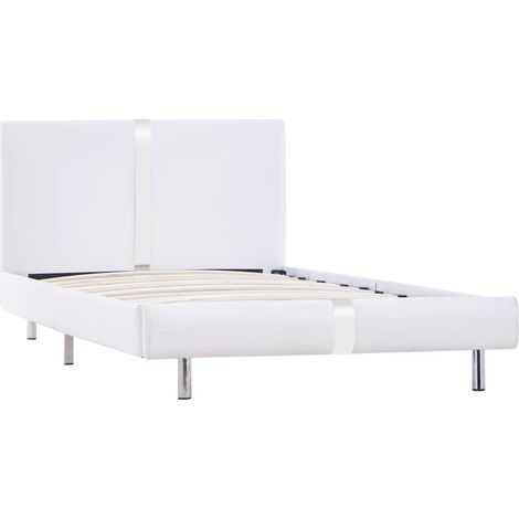 Cadre de lit sans matelas blanc similicuir 90x200 cm vidaXL (1/5)