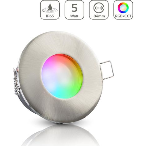 Einbauspot IP65 rund - Farbe: Edelstahl - LED Leuchtmittel: GU10 5W RGB+CCT (1/4)