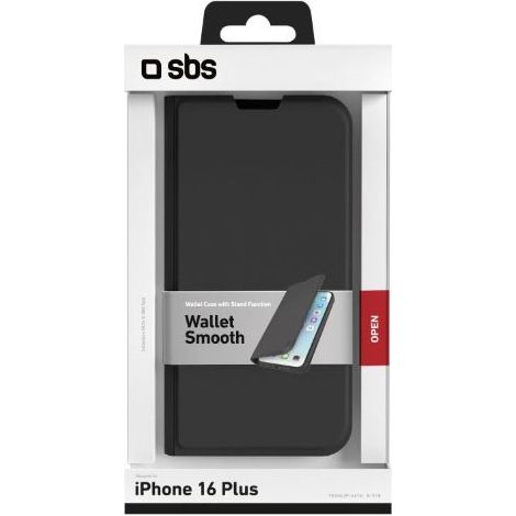 SBS TEWALIP1667K Handy-Schutzhülle 17 cm (6.7") Geldbörsenhülle Schwarz