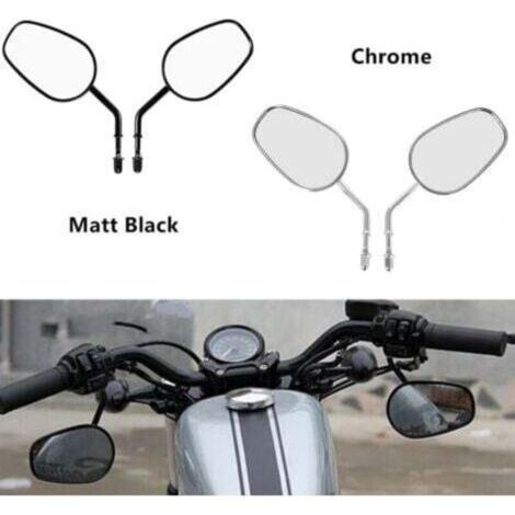 Rétroviseurs pour Harley 883 - Alliage aluminium noir - Rétroviseurs moto premium, filetage intégré, montage guidon haut ou bas (1/4)
