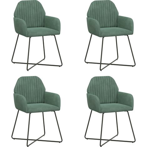 Maison Exclusive - Sedie da pranzo 4 pz Velluto Verde Mare 55 x 50 x 84 cm (1/5)