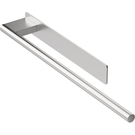 Toallero de baño sin taladro, toallero de pared de acero inoxidable, 39 cm, plateado (1/5)