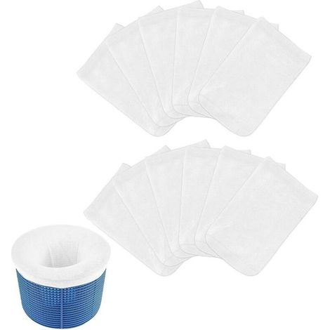 Pool Skimmer Socks, 20 Pcs Pool Skimmer Socks, Pool Skimmer Socks, Elastic Nylon Pool Skimmer Filter, Pool Filter Sock, Skimmer Pre-Filter for Skimmer Basket - White (1/5)