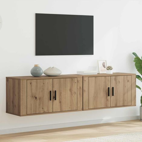 Wall-mounted TV Cabinet Set 2 pcs Artisan Oak Engineered Wood vidaXL (1/5)