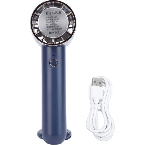 Ortviai Ventilateur Portable à Refroidissement par Semi-conducteur, Mini Ventilateur de Bureau et Main, Bleu Marine