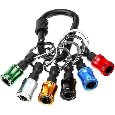 Lot de 6 porte-embouts de tournevis à tige hexagonale, adaptateur 1/4 pouce, porte-embouts à changement rapide, rallonges pour douilles (1/2)