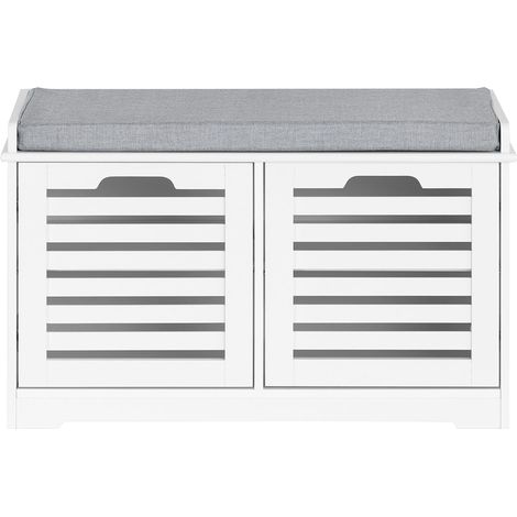 SoBuy Panca Scarpiera da Ingresso con seduta Panca Contenitore L71xP35xA43 cm bianco FSR23-II-W