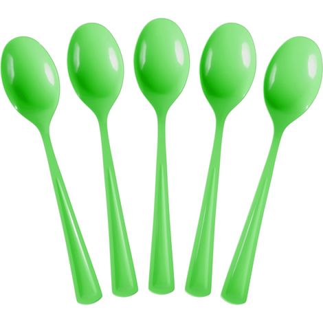 Cuillères jetables Exquisite Lime - Cuillères en plastique vert - Lot de 100 (1/5)