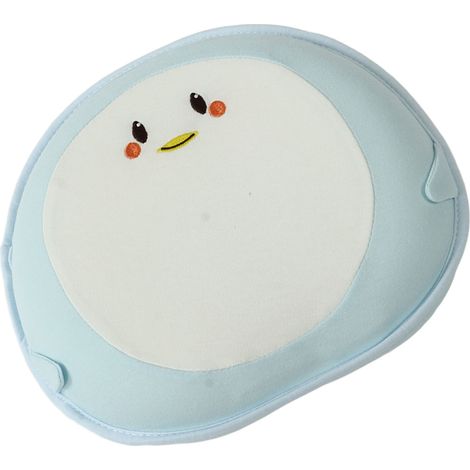 Oreiller bébé respirant, favorisant la circulation sanguine, offrant un soutien ferme et absorbant la transpiration. Confortable pour siège auto et lit enfant. Bleu, 25 x 24 x 3 x 1,5 cm. (1/5)