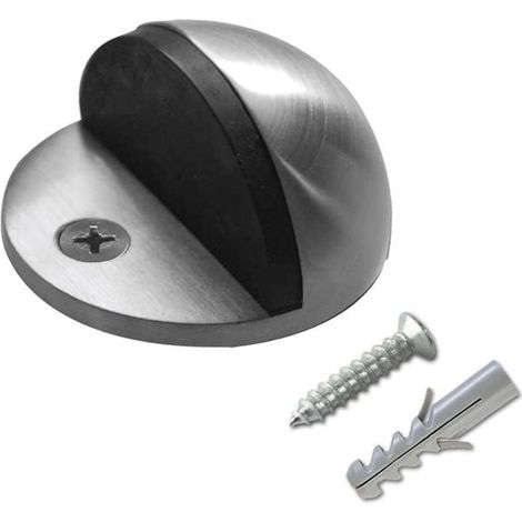 Piede fermaporta da pavimento in acciaio inox antigraffio supporto stopper blocco porta 35 x 42 mm (1/4)
