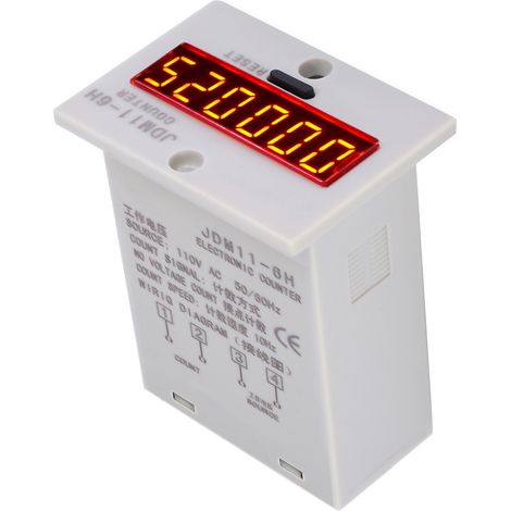 Voltmètre JDM11-6H sans capteur de tension, affichage numérique LED électronique à 6 chiffres, relais compteur, 110 V CA (1/5)