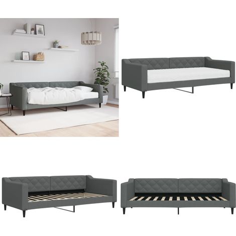 Tagesbett mit Matratze Dunkelgrau 90x200 cm Stoff - Tagesbett - Schlafsofa - Gästebett - Doppelbett - Sofa Bett Kombination - Home & Living (1/5)