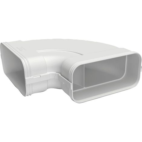 optimAIRo N14055 Flachkanalbogen 90 Grad, Lüftungskanal, Luftführung, Ventilationssystem, geräuscharm, Kunststoff, weiß, 175 x 80 (1/3)