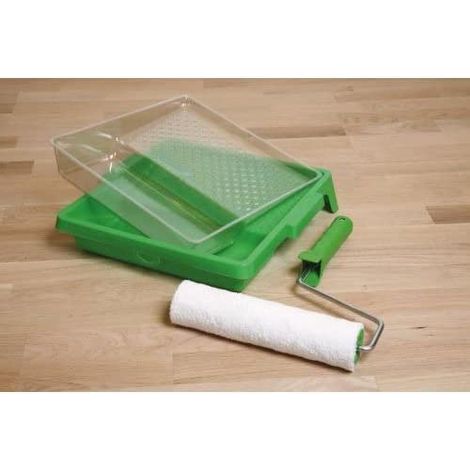 KIT Rouleau Complet pour HUILAGE : 1 bac + bacs jetables + 1 rouleau microfibre avec monture