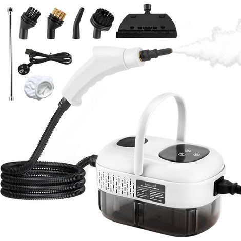 Nettoyeur Vapeur Portable 2500W 1100ml Haute Pression 3 Têtes Brosse - Multifonction Cuisine Salle de Bain Voiture Blanc - (1/5)