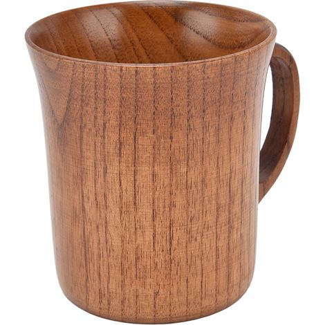 280 ml Holzbecher mit Henkel aus Jujube-Holz für Büro, geeignet für Tee, Kaffee, Wasser, Wein und Whisky (1/5)