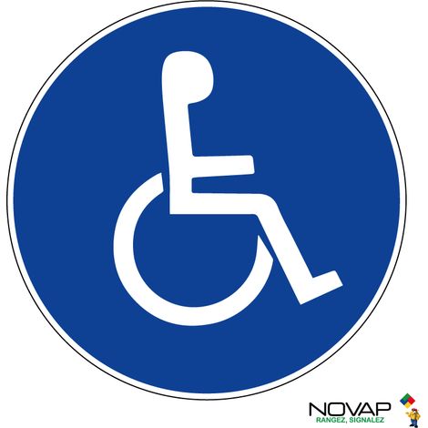 Panneau handicapés (logo) - Rigide Ø80mm - 4021799