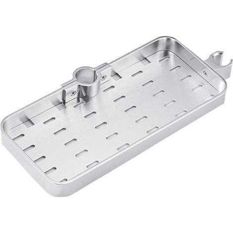Étagère de Douche Télescopique Réglable en Alliage d'aluminum Réglable Organiseur de Salle de Bain Porte Savon Montage sans Perçage pour 19mm-25mm (1/5)