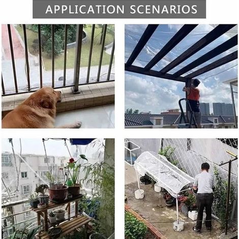 Bâche Imperméable Transparente avec œillet,2x4m Bâche de Protection Plantes,Imperméable à la Pluie,Résistant à la Poussière (1/4)