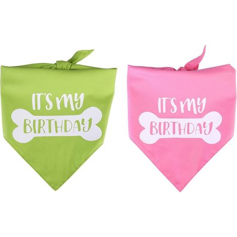 Lot de 2 bandanas triangulaires pour chien et chat, foulards en polyester multicolores, 70 x 48 x 48 cm (1/5)
