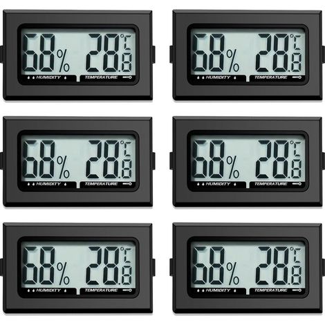 Thermomètre numérique intérieur Hygromètre Mini Hygromètre Thermomètre intérieur pour reptiles Hygromètre numérique, pour bureau, cuisine, Thermomètre LCD Incubateur, Thermomètre pour serre (6) (1/5)