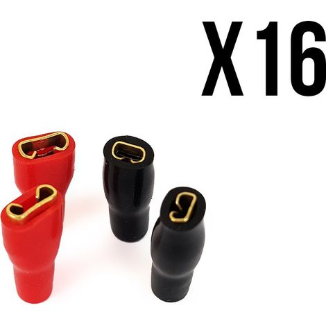16 Fiches terminal - 2 x Rouge 4.8 mm - 2 x Noir 2.8 mm - Cougar C.ASS CT25