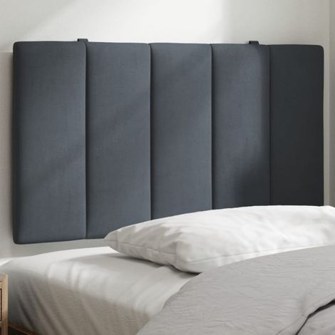 vidaXL Coussin de tête de lit Hanko gris foncé 90 cm velours