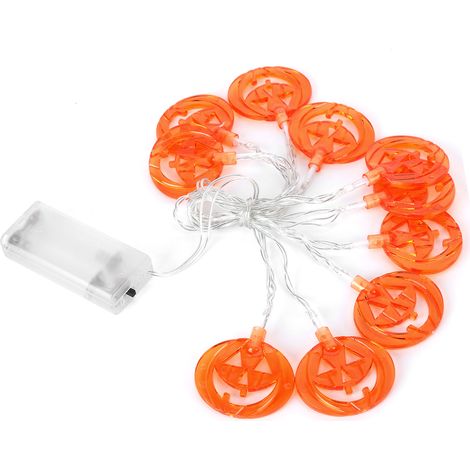 Lichterkette in Kürbisform, 2 m, 10 LEDs – Gruselige Halloween-Dekoration für die Heimparty (1/5)