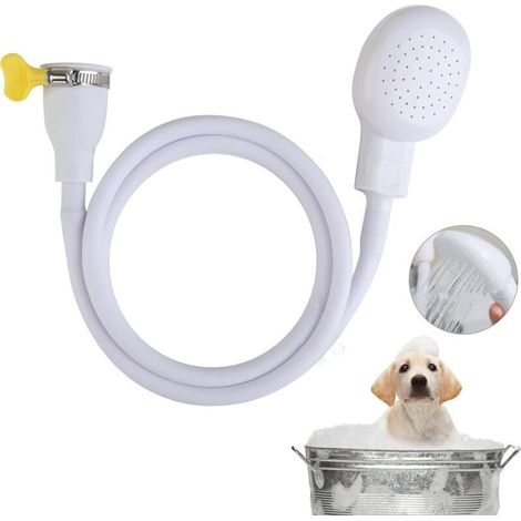 CSPARKV Lot de Robinet De Douche Pour Animaux De Compagnie, Tuyau De Douche Portable Pour Animal Domestique, Tuyau De Pulvérisation De Douche, Pomme De Douche Pour Baigner Les Bébés, Les Animaux. (1/4)